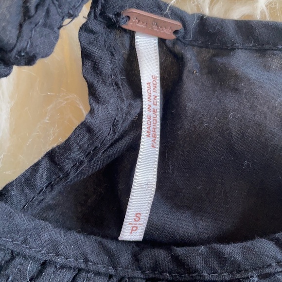 Free People | Small ruffle sleeve embroidered black dress - Picture 7 of 9